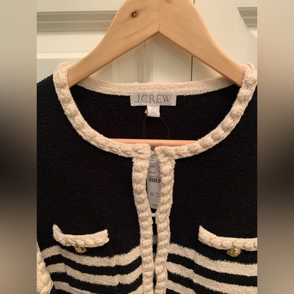 J. Crew Odette sweater lady jacket in striped bouclé NEW Size large RARE - Picture 6 of 15